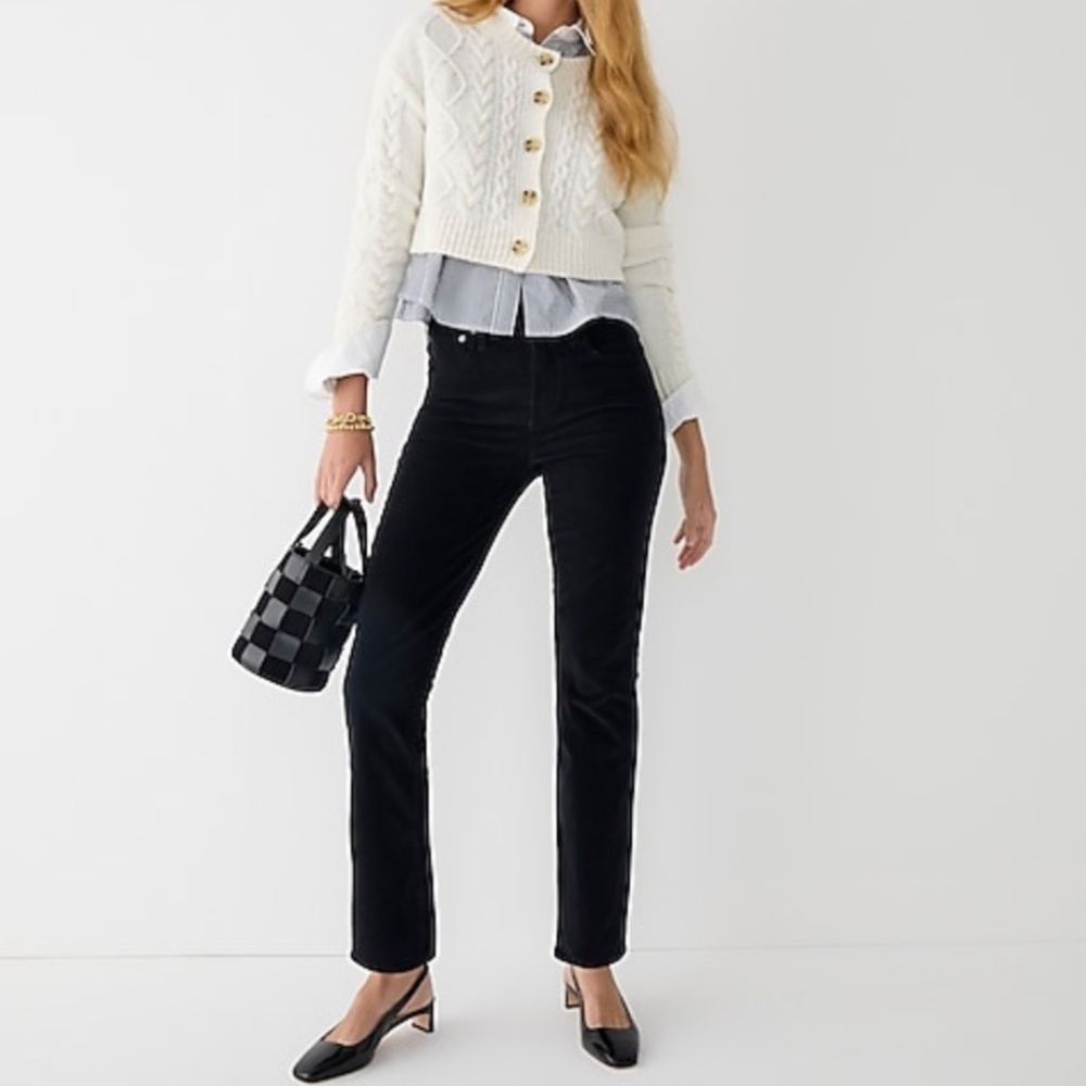 J.Crew Women's Black Vintage slim-straight corduroy pant Size 28, like new!
